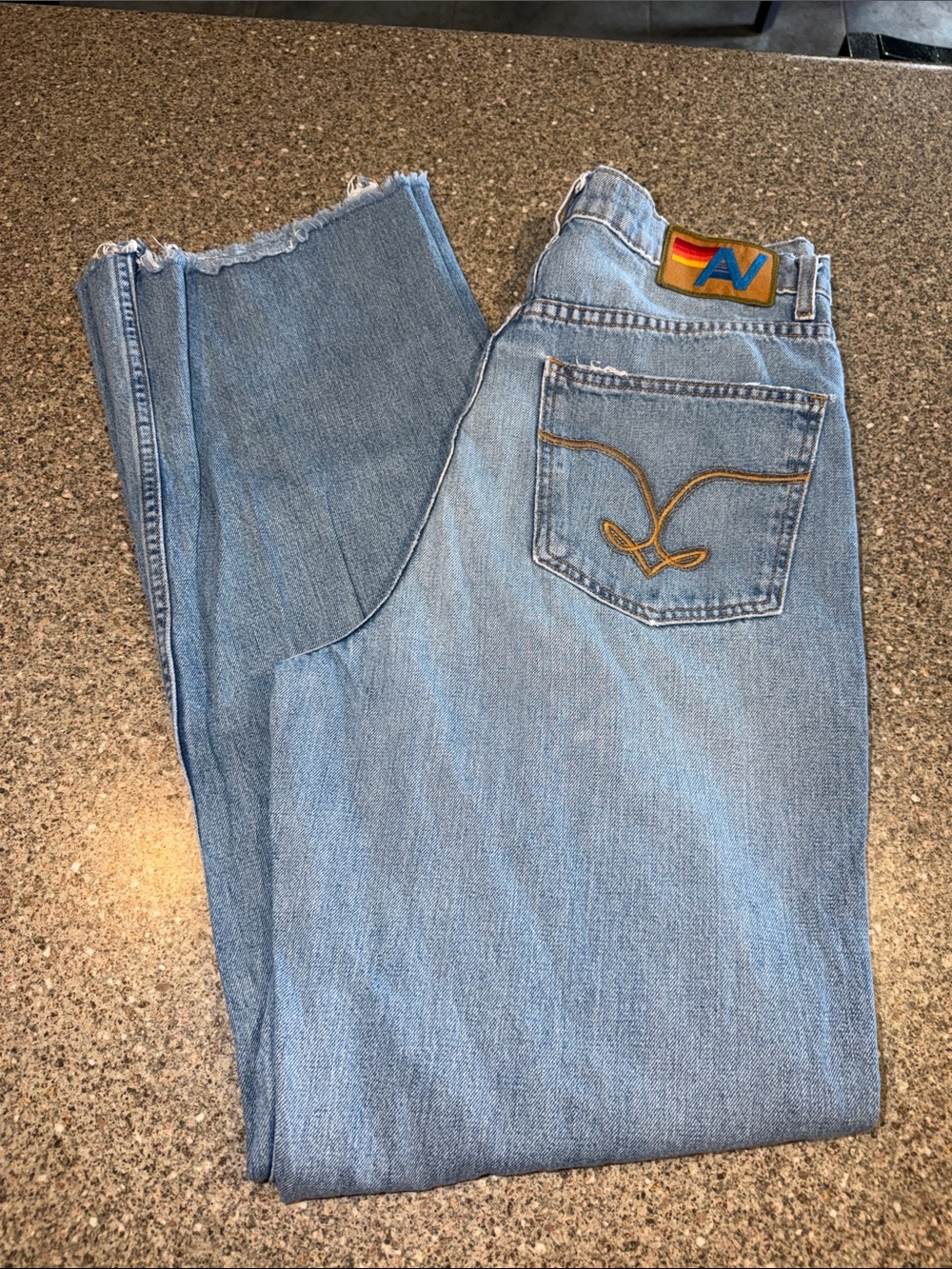 Aviator Nation Light Blue High-Waist Straight Jeans